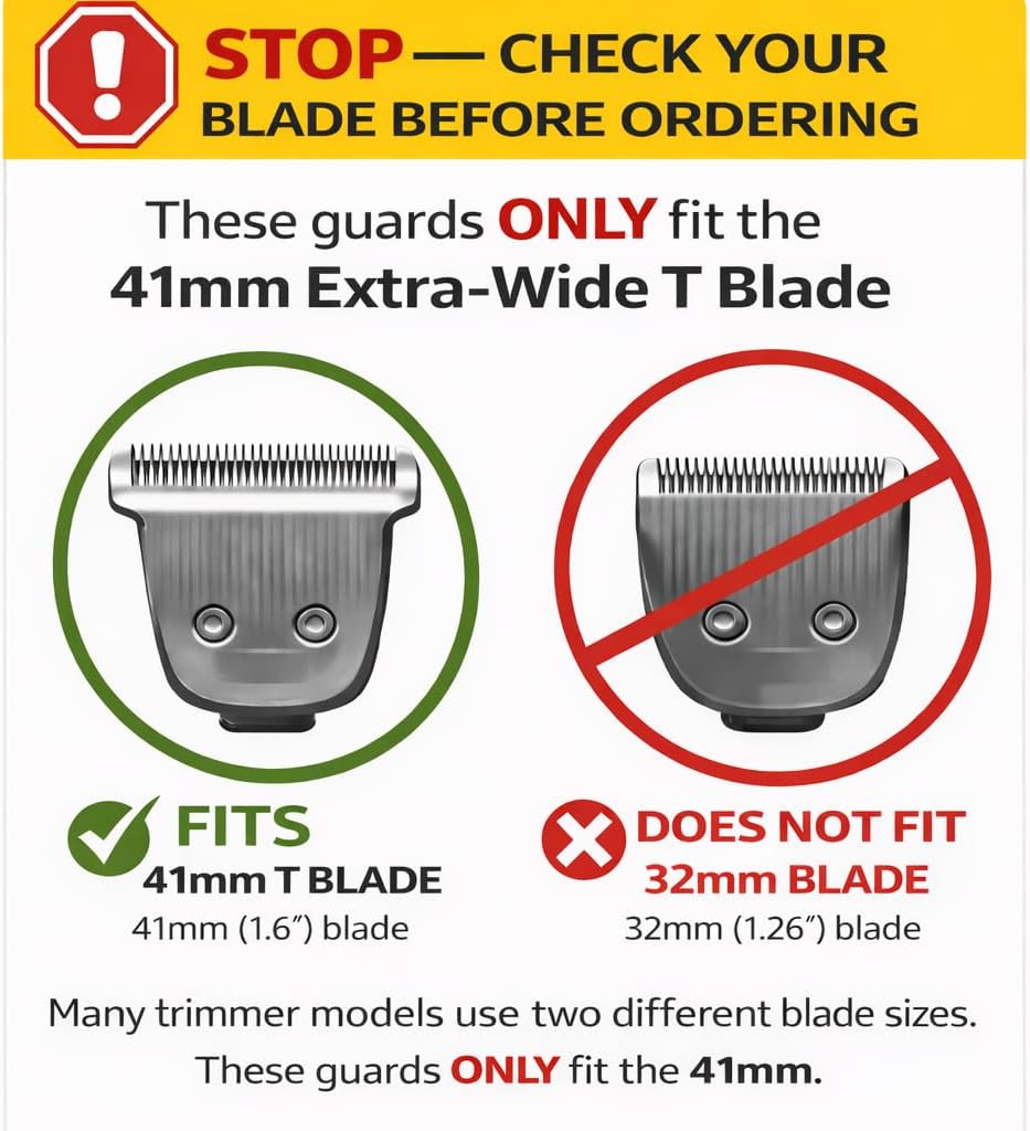 Replacement 6 Piece Guard Comb Attachment Set for Philips Norelco | ONLY Compatible with 41mm Extra Wide Blade Will