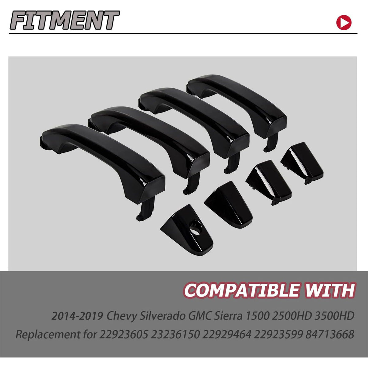 HECASA Outside Door Handles Compatible with 2014-2019 Silverado
