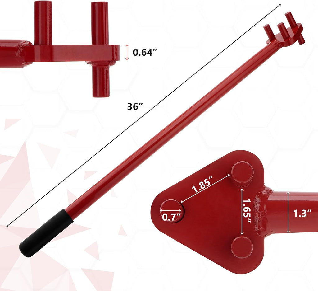 Manual Rebar Bender for 5/8" Rebar, Hand Operated Rebar Bending Tool | Rod Bending Tool for Rebar/Flat Steel Rod, Red