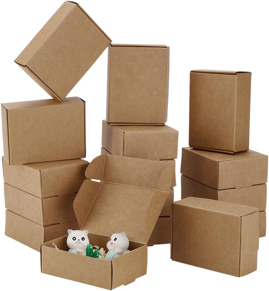20pcs Brown Gift Box Small Cardboard Box Mini Paper Boxes Candy Box Sweet Boxes Rectangle Kraft Boxes Treat Box for