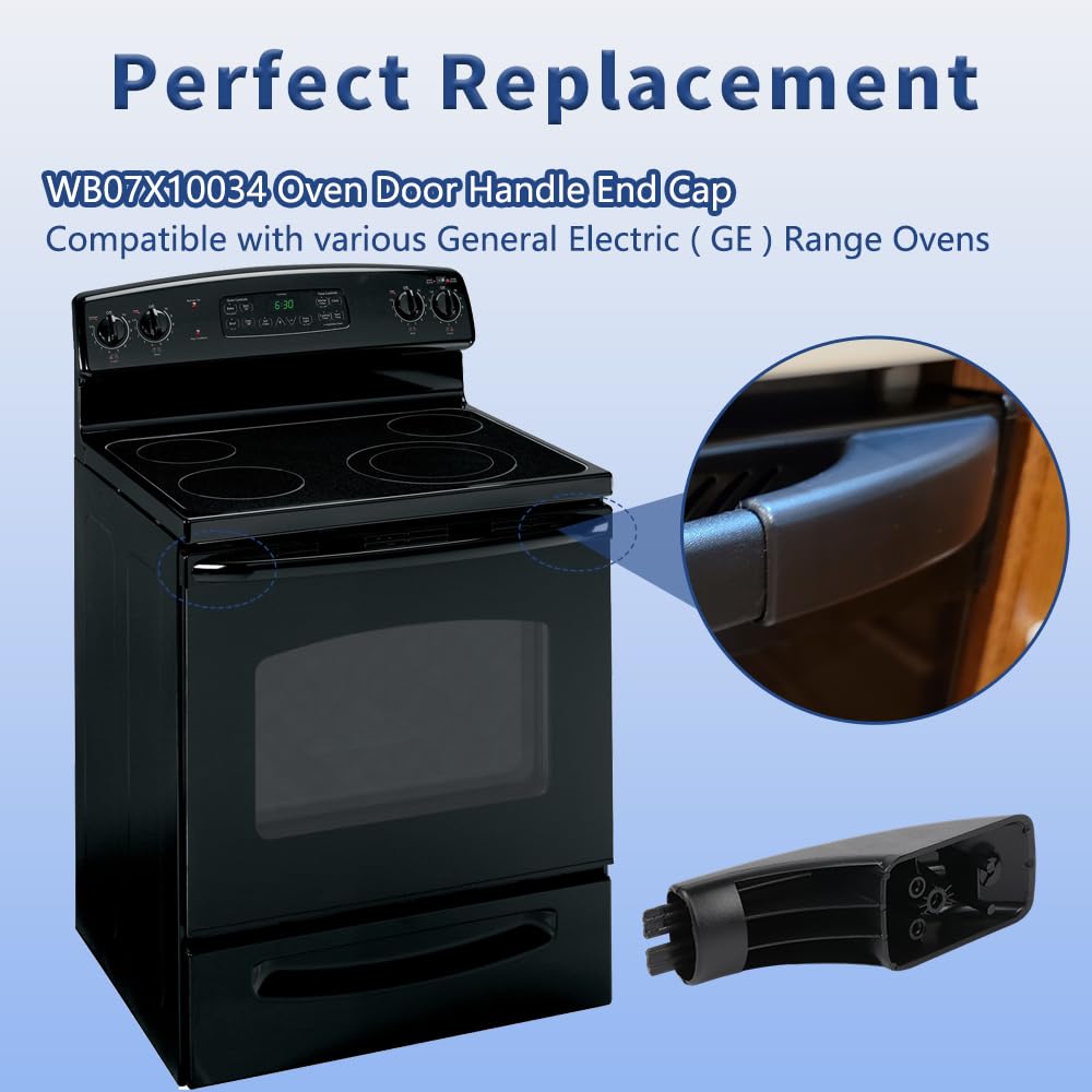 WB07X10034 Range Oven Handle End Caps Replacement Fit for GE General 2 Pack