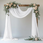 Wedding Arch Draping Fabric 1 Panel White Sheer Backdrop Drapes