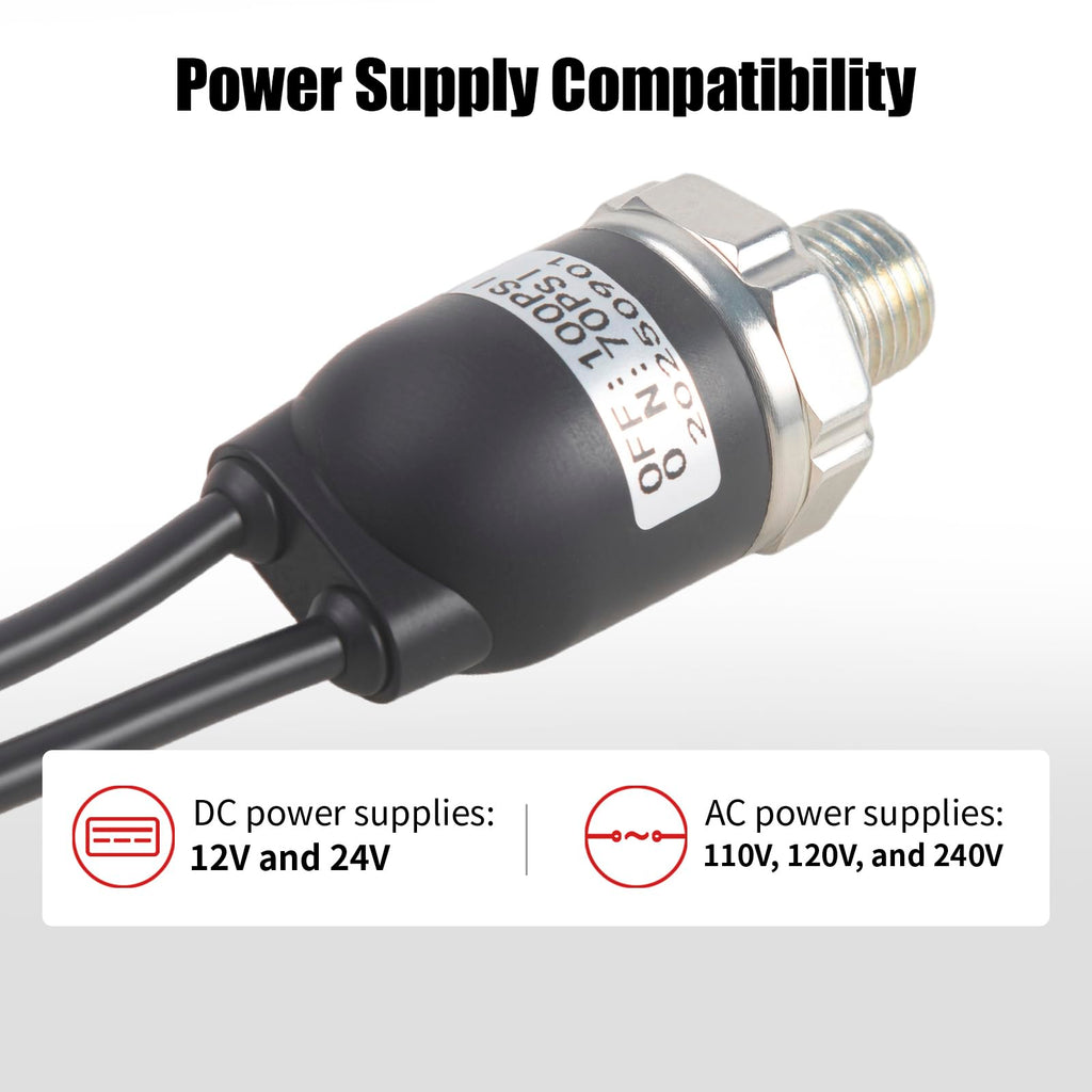 CNWZYMX 70-100 PSI Air Pressure Switch, 1/4 NPT Controller