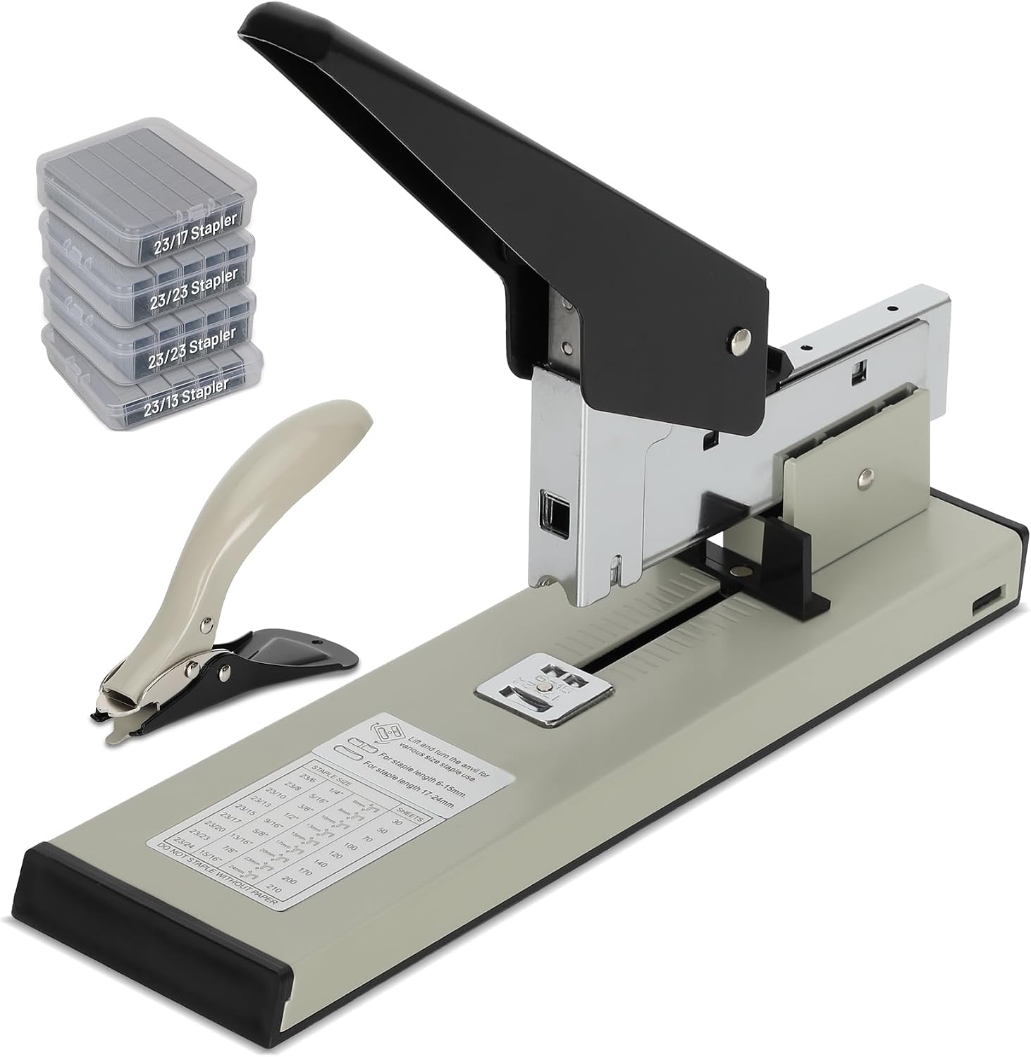 Heavy Duty Stapler,30-210 Sheet Capacity Office Stapler,Effortless Desk Stapler with 4000 Heavy Duty