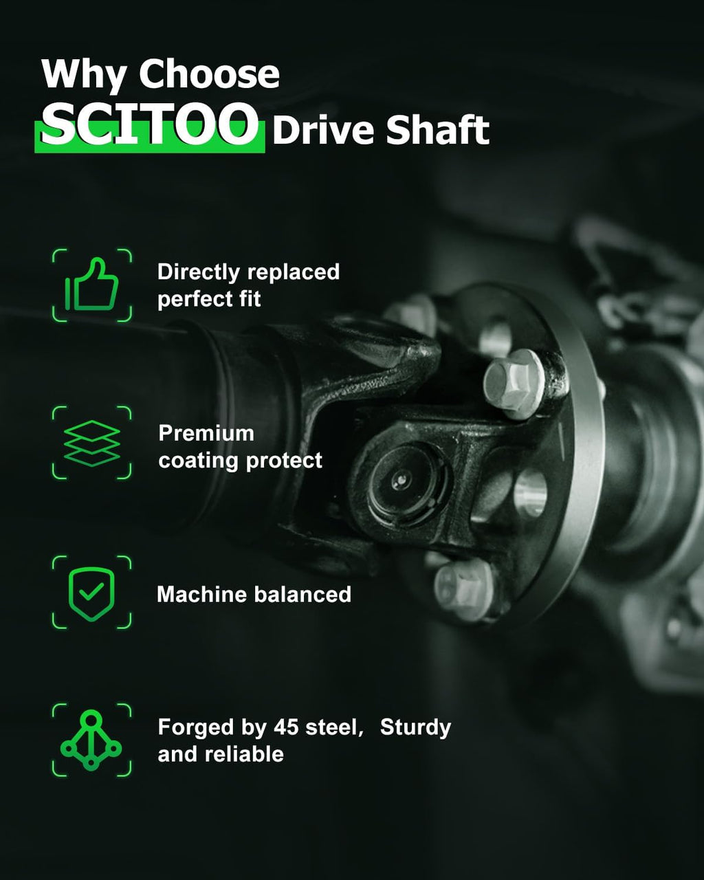 SCITOO Front Drive Shaft for Jeep for Commander 4.7L 2007-2010 65-3012