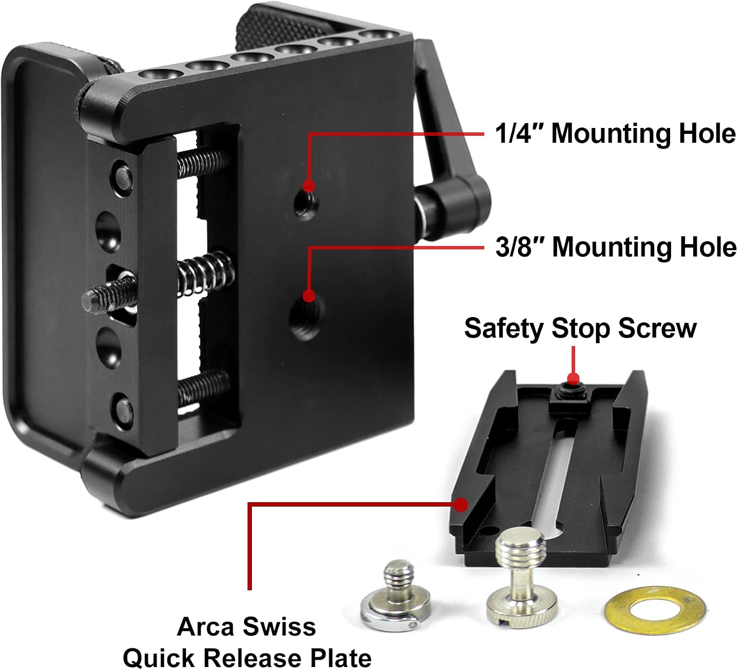 Gun Rifle Saddle Clamp Mount with Arca Swiss Rail | Tripod Rest for Hunting Shooting Stick, Quick Release Accuracy