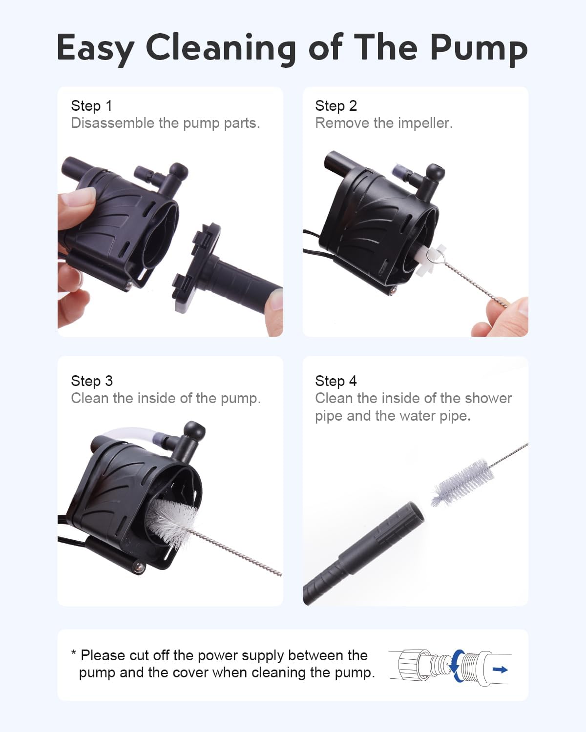 Fish Tank Pump Replacement: Aquarium Accessories Small Ultra Silent Water Pump, ONLY Compatible with 2-Gallon URUQ