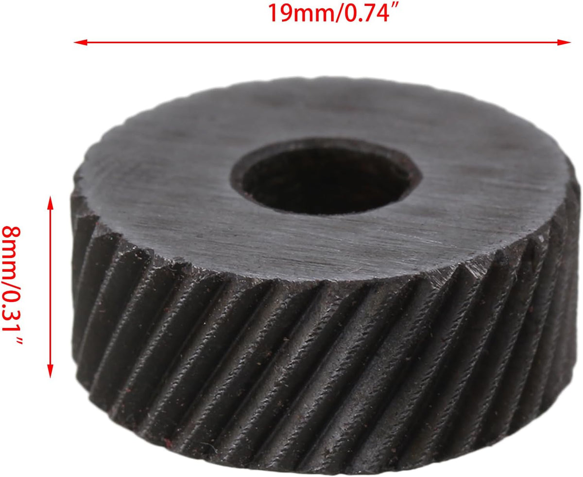 2PCS Anilox Knurling Tool 1.5mm Pitch Diagonal Coarse Knurl Wheel (19 x 8mm)