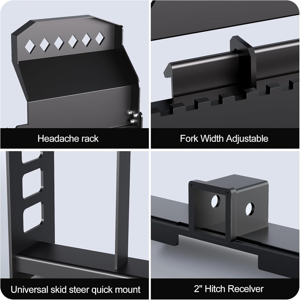 Pallet Forks Quick Attach Pallet Forks 4409 lbs Universal Skid Steer Pallet Fork Attachmen 45“ Pallet Fork Frame for