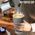 100 Pack 16 oz Paper Coffee Cups with Lids Disposable for Hot Drink