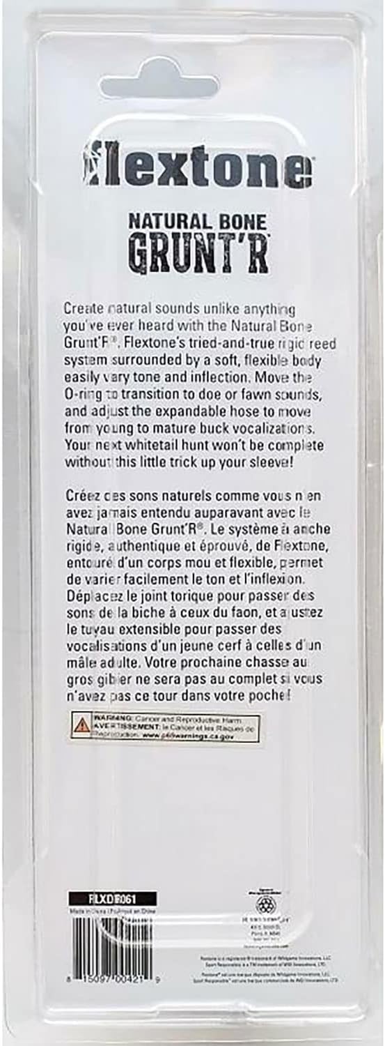 Hunting Realistic Mature & Young Buck Sounds Natural Bone Grunt’R Easy To Use Whitetail Deer Game Call