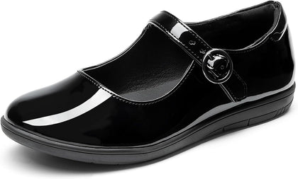 Girls Mary Jane School Uniform Shoes | Girl Buckle Dress Shoes Back-to-school Non-Slip Fatigue-free Flats with Roomy