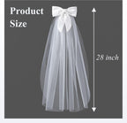 Bridal Bow Veil White Short Wedding Veil Tulle Bachelorette Party Veils Bride Accessories for Women Girls