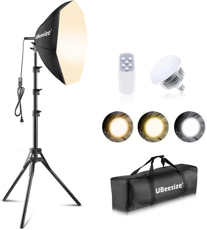 Softbox Photography Lighting Kit, 20'' x 20'' Professional Softbox Lighting Kit with 85W 3000-7500K LED Bulbs, Studio