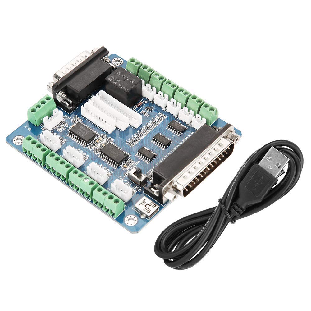 5 Axis CNC Breakout Board, USB Interface, Optocoupler Isolated