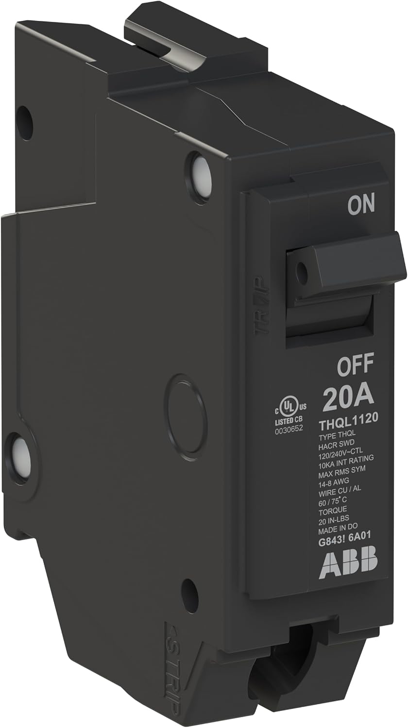 Q-Line THQL1120 Circuit Breaker • 20 Amp Single-Pole Breaker • 120/240 VAC • 10 kAIC Interrupt Rating • Thermal