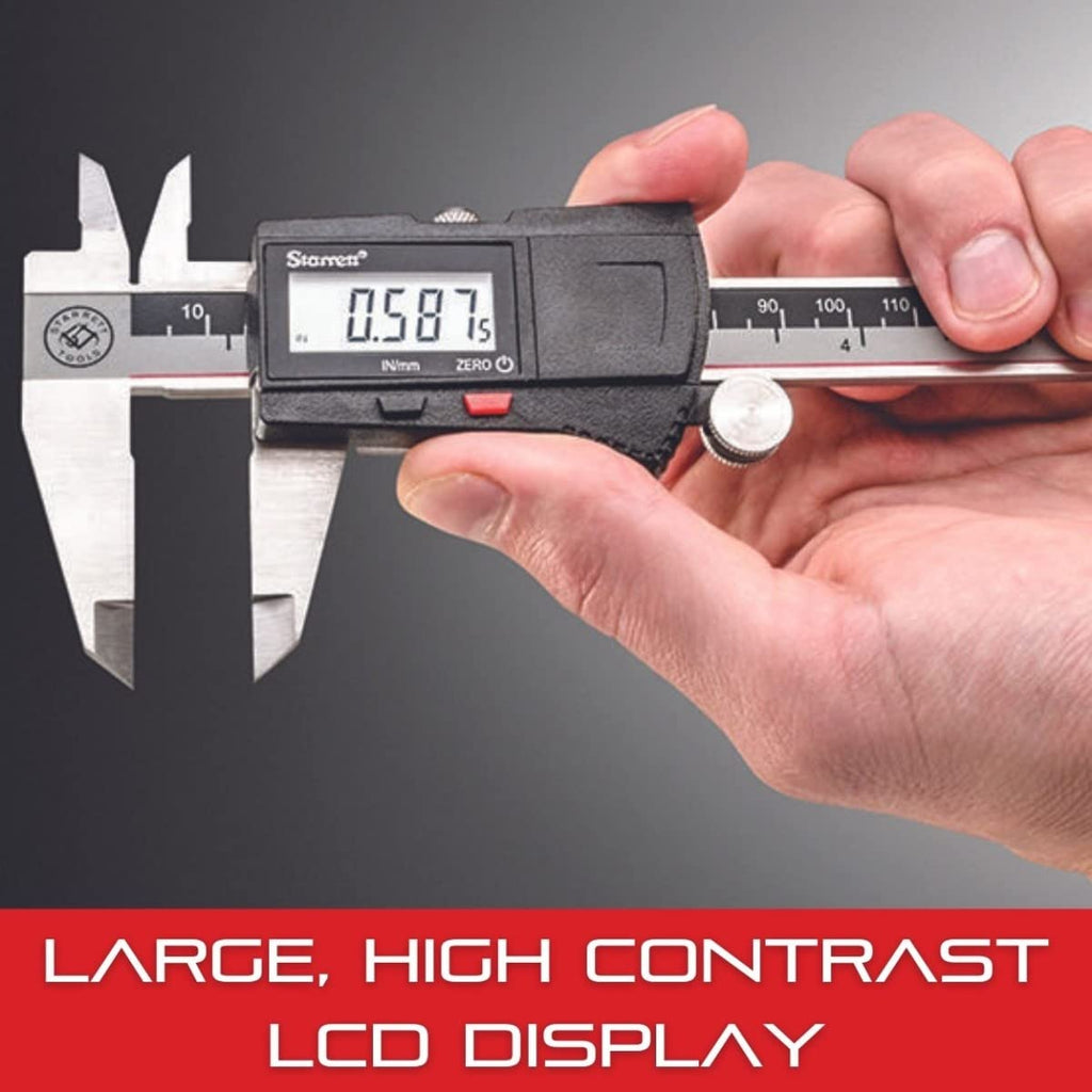 Starrett Stainless Steel Electronic Slide Caliper, 0-8" Range, .0005" Res