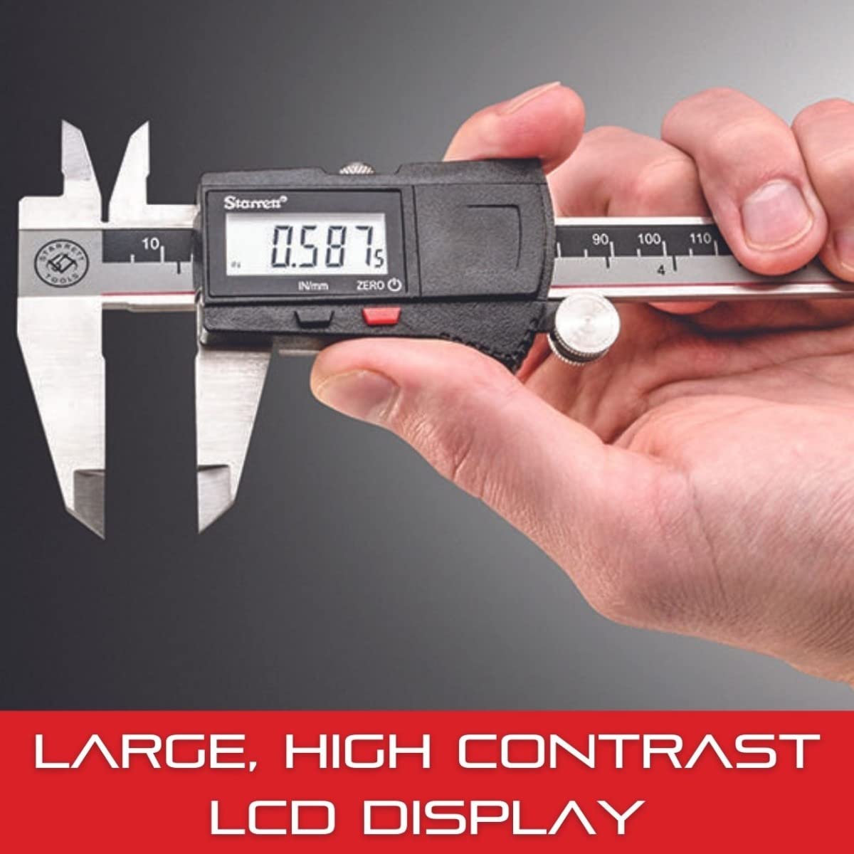 Starrett Stainless Steel Electronic Slide Caliper, 0-8" Range, .0005" Res