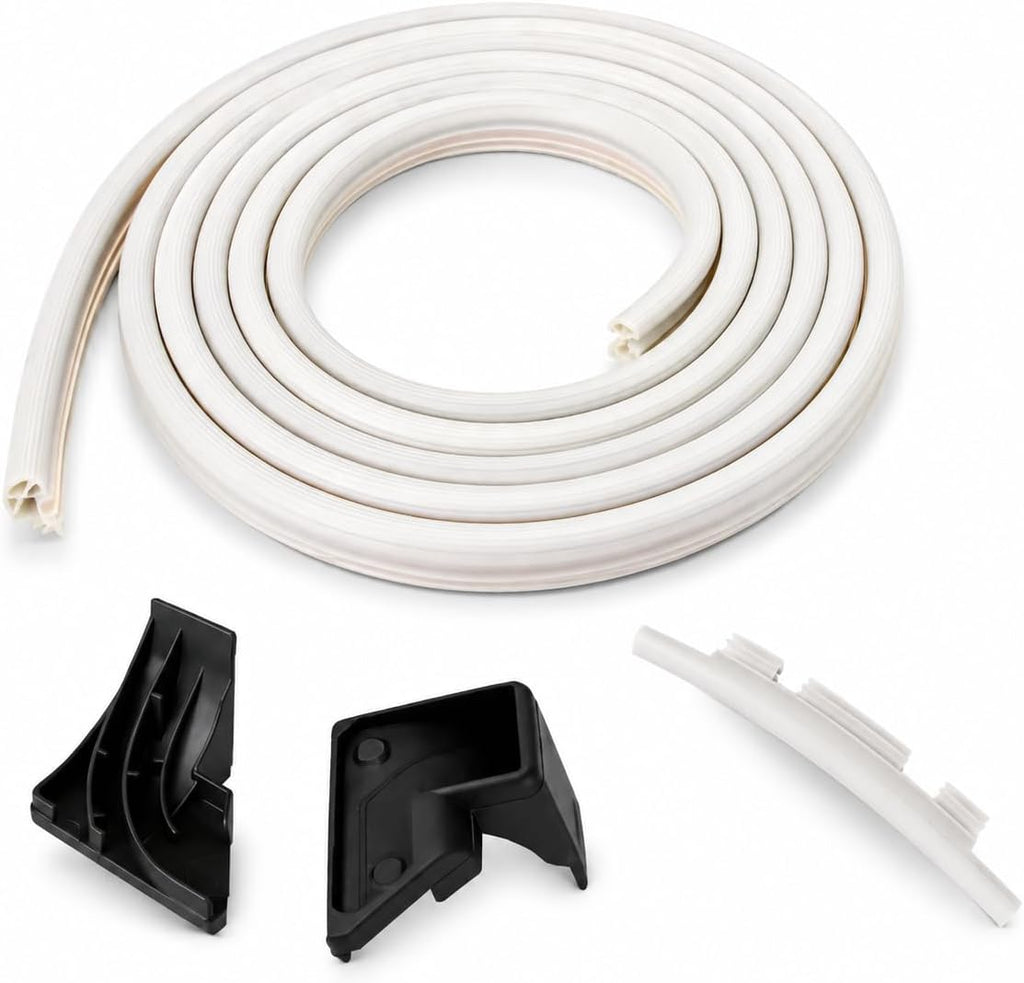 WD08X10057 Dishwasher Door Gasket Seal Compatible with GE Dishwashers, Includes WD08X10015 Gasket Insert and WD8X227 WD8X228 Tub Corner Baffles, Replaces PS958908 WD08X10014, Dishwasher Door Seal Kit