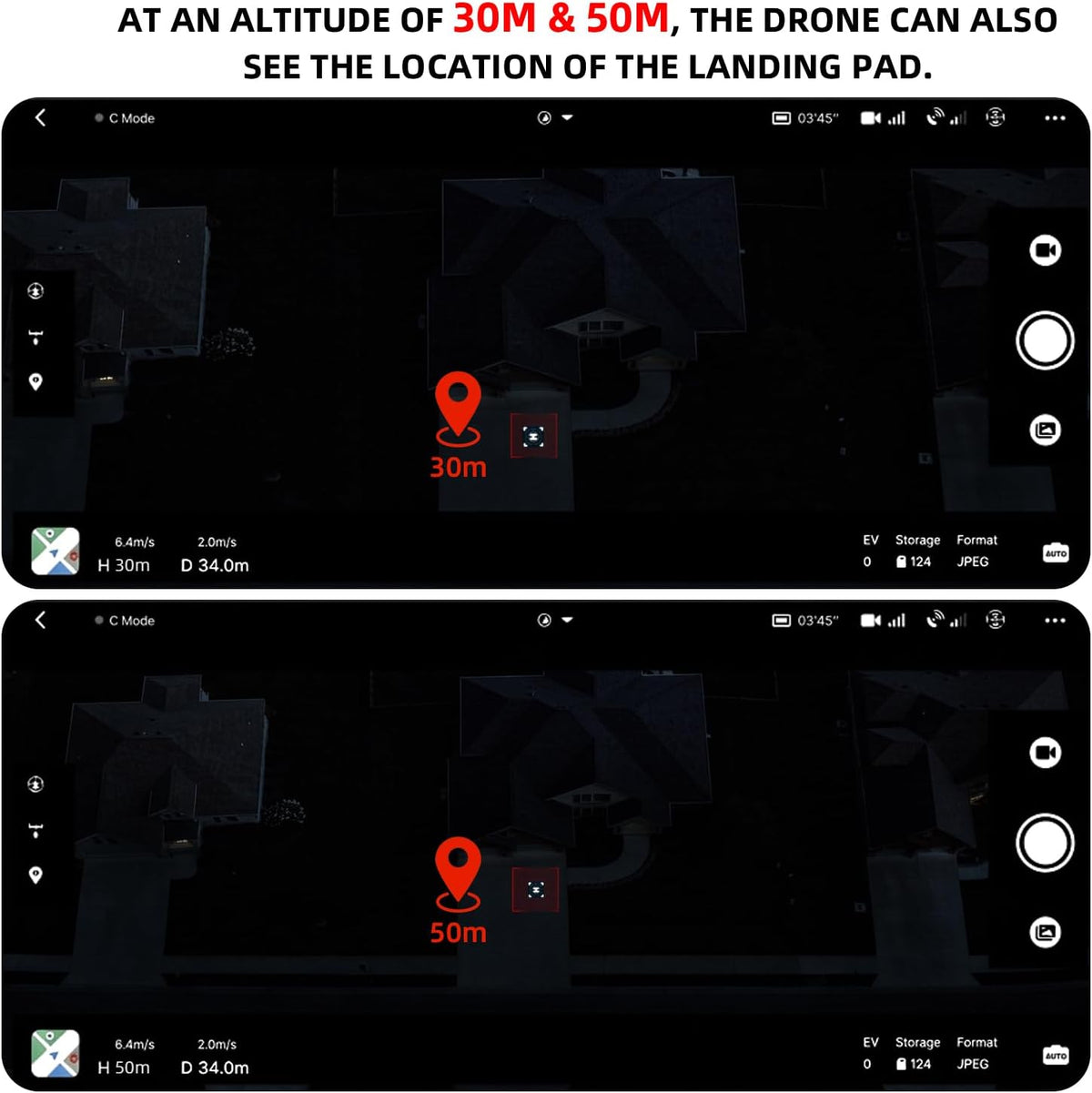 Nighttime Reflective Drone Landing Pad, 20in Double Sided Fast-fold Waterproof Landing Pad Weighted for DJI