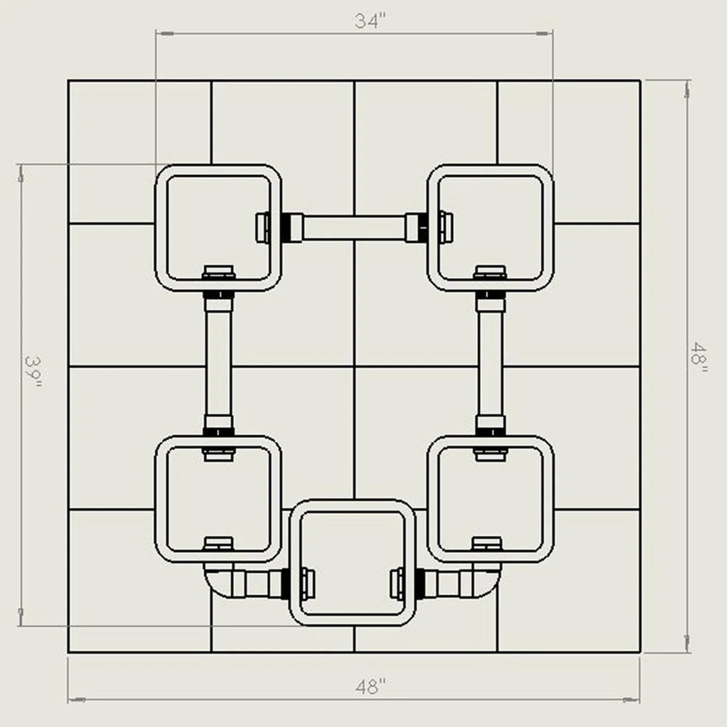 Recirculating Deep Water Culture RDWC Hydroponic Grow Kit System, 5 Gallon, 4 Site with Connected Reservoir