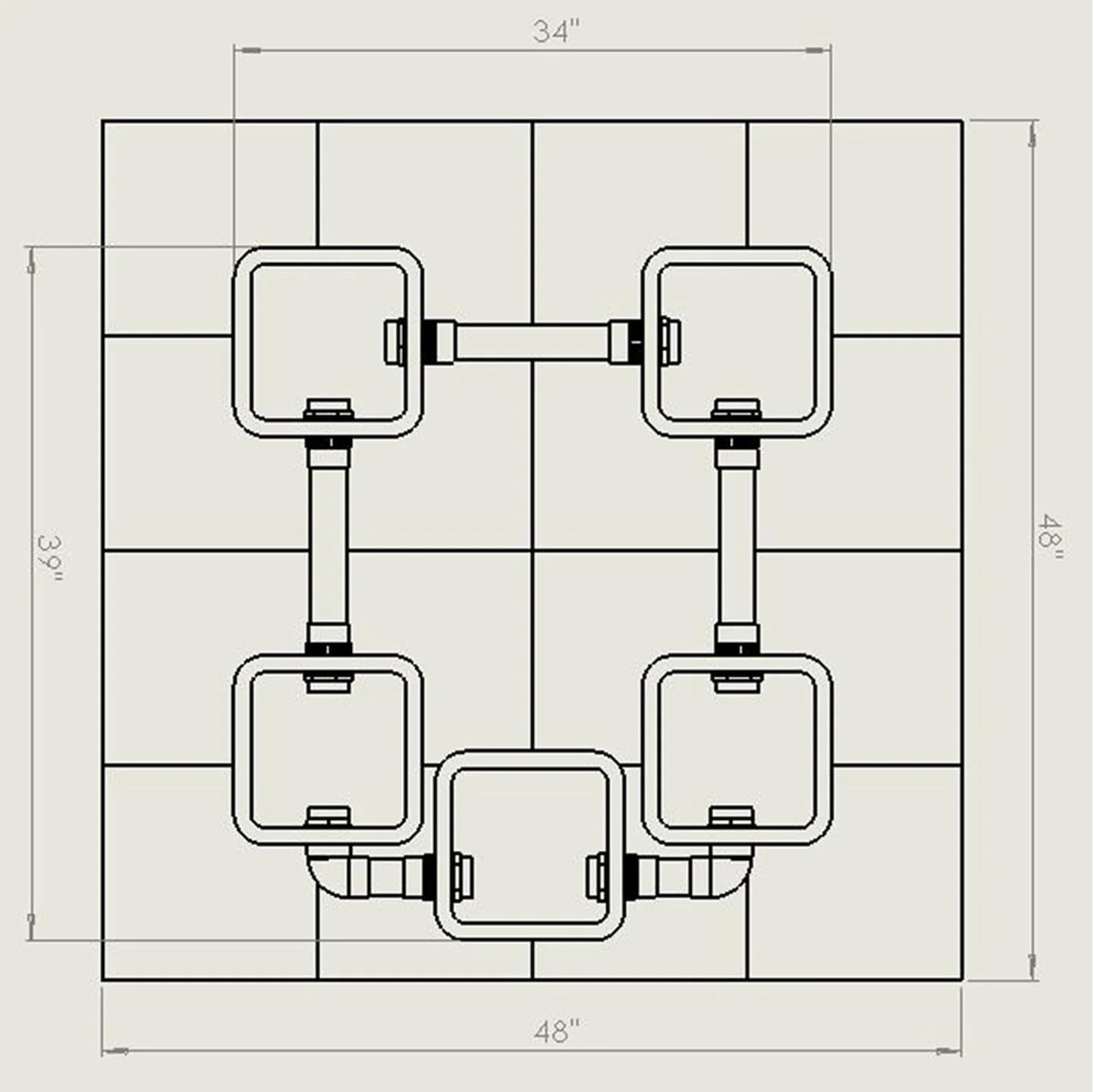 Recirculating Deep Water Culture RDWC Hydroponic Grow Kit System, 5 Gallon, 4 Site with Connected Reservoir