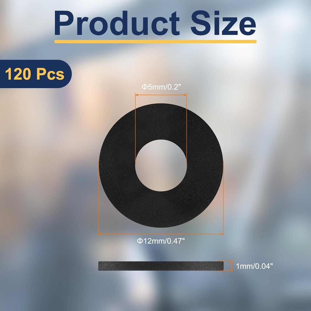120Pcs M5 Nylon Flat Washers 5mm ID 12mm OD 1mm Thick Plain Washer Grommets Plastic Sheet Gasket Fastener Sealing