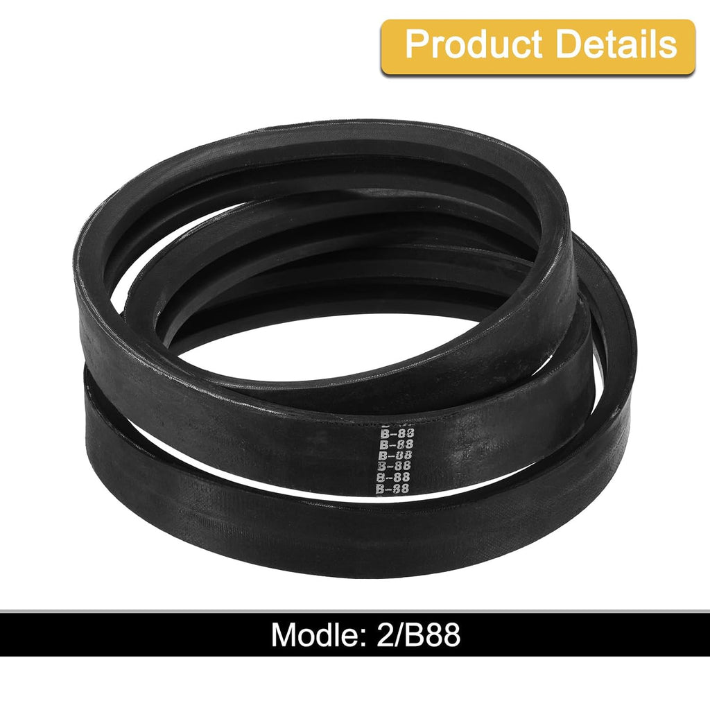 uxcell 2/B88 Classic Wrapped 2 Banded 91" Outer Circ B Profile V-Belt