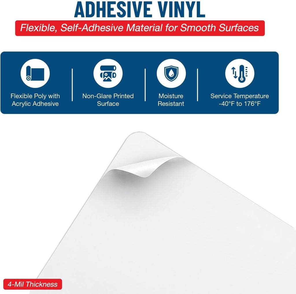 Do Not Stack Above This Line Label Decal, 5x3.5 in. 4-Pack Vinyl for Industrial Notices