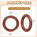 MECCANIXITY 4Pcs AS-315 O-Rings, 13/16" ID 1-3/16" OD 3/16" Width, Brown