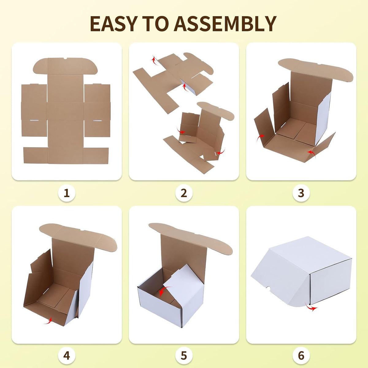 10x7x4 White Shipping Boxes Set of 25, Corrugated Cardboard Box 10 x 7 x 4 for Mailing Packing Gifts, Shipping Small