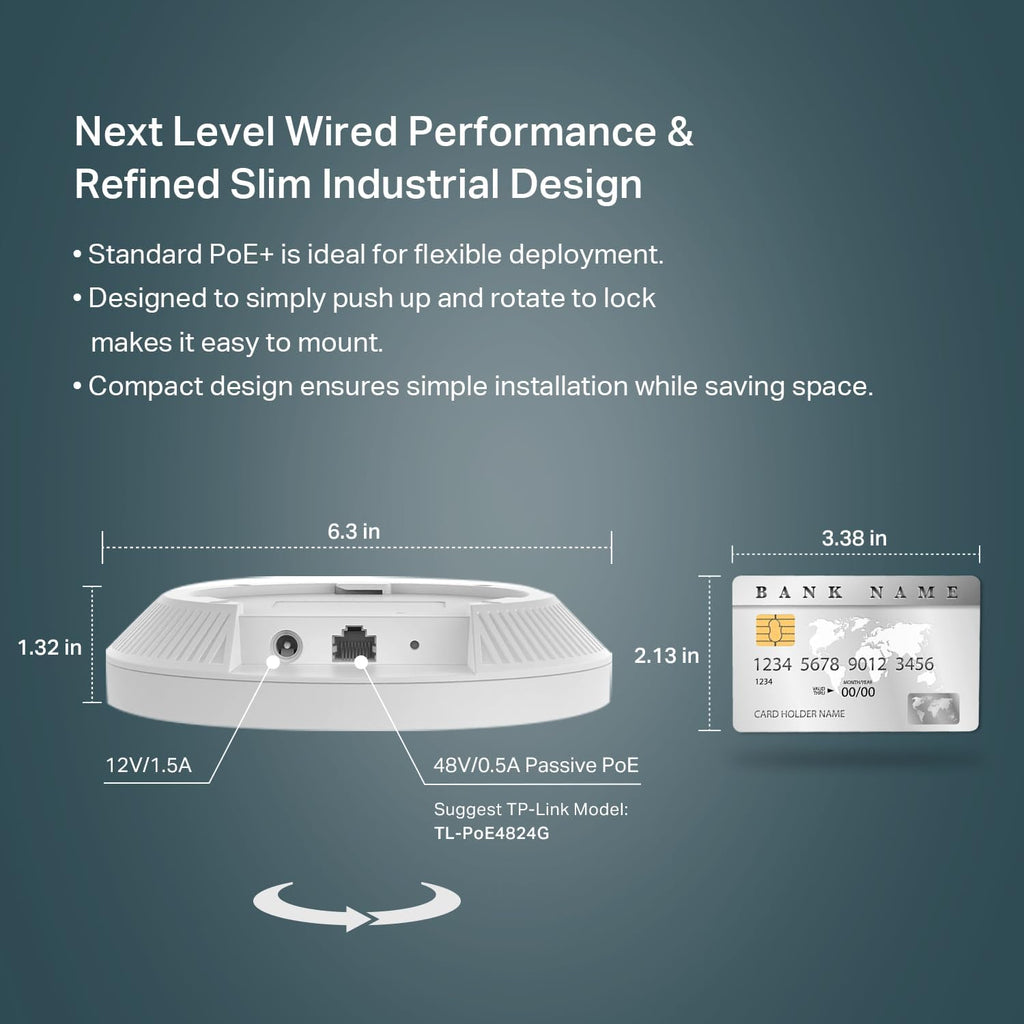 Omada EAP610 Business WiFi 6 AX1800 Dual Band Wireless Gigabit Access Point | Support Mesh, OFDMA, Seamless Roaming &