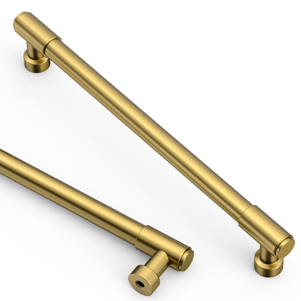 Vibrant Brushed Moderne Brass Cabinet Pulls,7.5 Inch,10 Pack