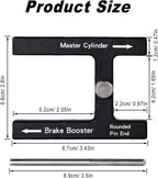 Aluminum Brake Booster Rod Adjustment Tool, Brake Master Cylinder Depth Checker Fits Most Boosters with Adjustable Pins for Accurate Pedal Travel (Black)