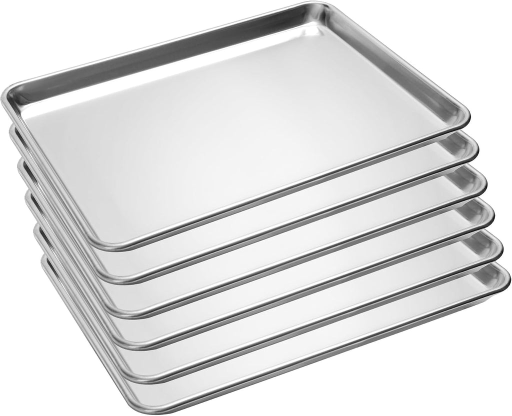 Aluminum Baking Sheet Pans, Half Size 18"x13", 6 Pack