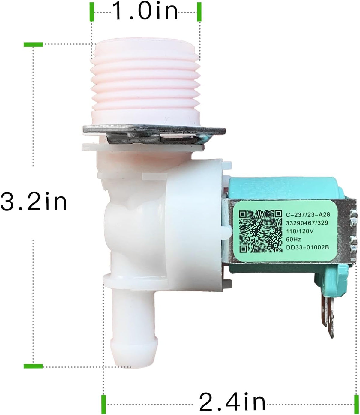 DD33-01002B Upgrade Dishwasher Water Inlet Valve,Fit for Samsung DW80B7071US/AA-00 DW80R7060US/AA-00 DW80R7061US/AA-00 DW80B6060UG/AA-00 Compatible with PD00062560 AP6975653 33290467/329 PS12740663