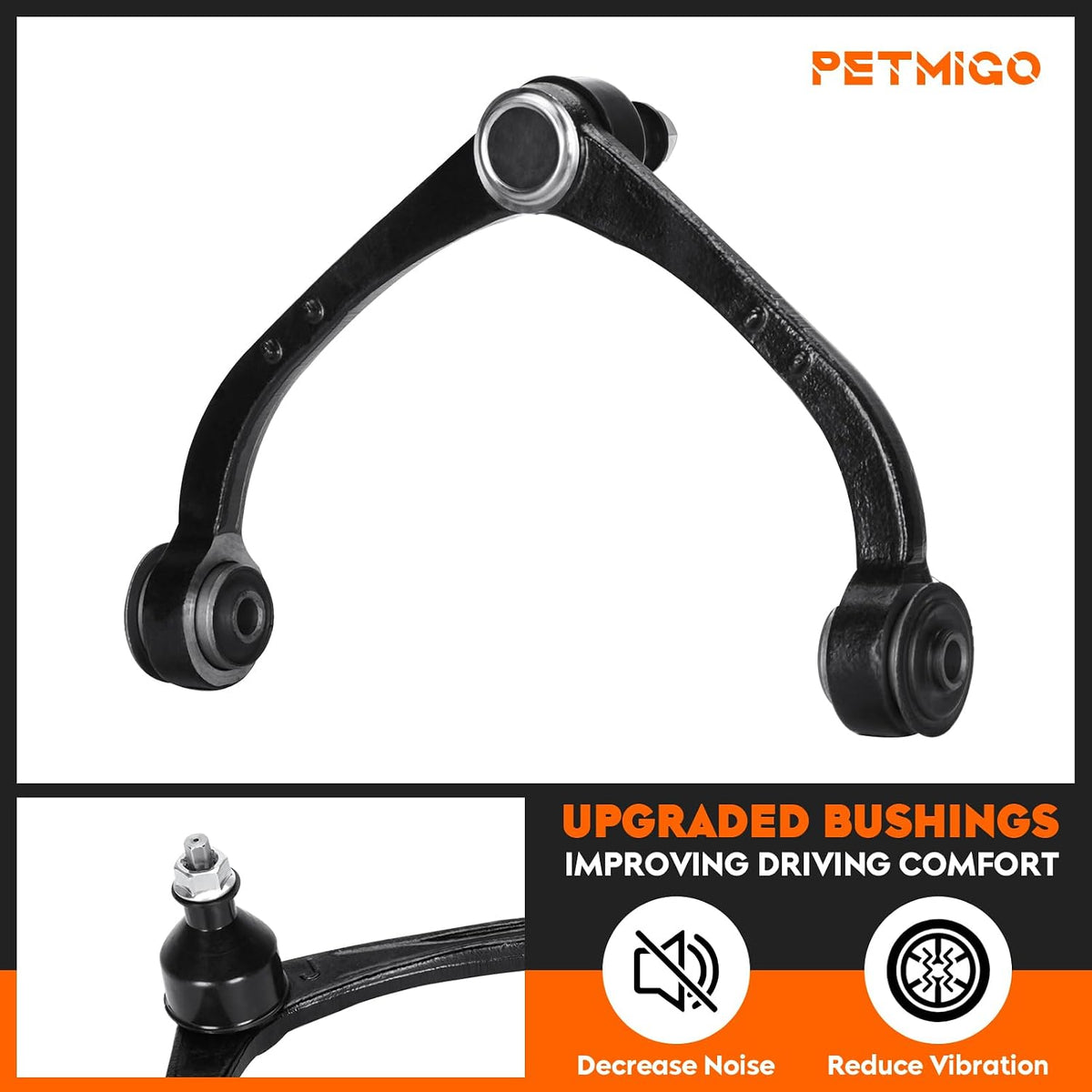 Front Upper Control Arms w/Ball Joints Replacement Suspension Kit for Dodge Dakota 2005-2010, for Ram Dakota 2011, for Mitsubishi Raider 2006-2009, with Sway Bars Tie Rods (10PCS)