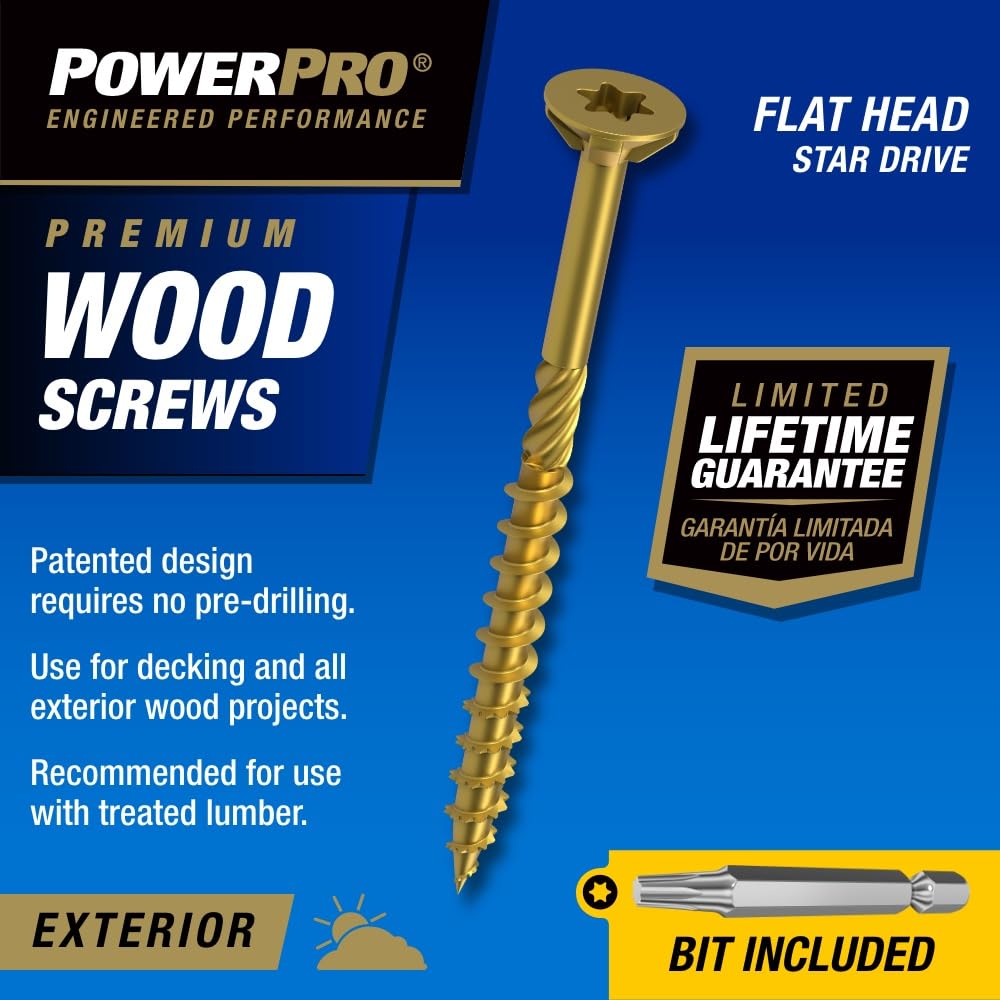Exterior Wood Screws, #8 x 2in, 141 Pack, Bronze