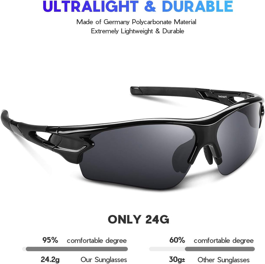 Polarized Sports Sunglasses for Men Women Youth Baseball Fishing Cycling Running Golf Motorcycle Tac Glasses UV400