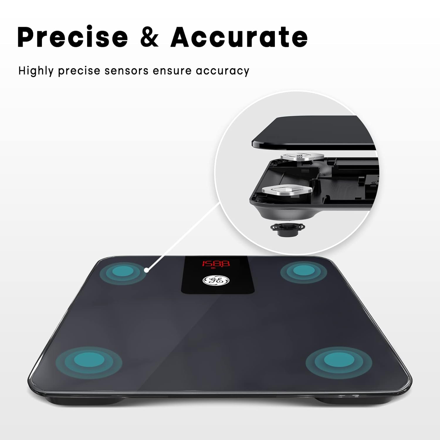 Bathroom Scale for Body Weight, Digital Smart Accurate 400 lb Weighing | Basic Bath Weight Watcher Scales, Bluetooth