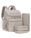 Diaper Bag Backpack with Changing Pad and Insulated Pockets, Camel