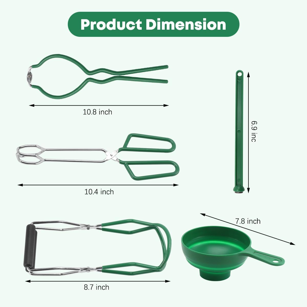 Stainless Steel 21.5 QT Canning Pot with Rack & Lid, Canning Supplies Starter Kit and 6 Pieces Tools Set, Water Bath