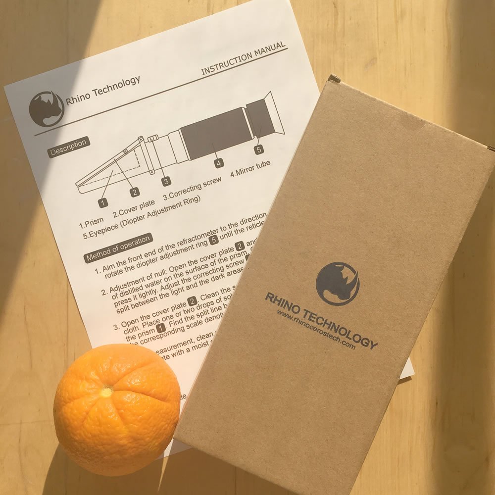 Rhino Beer (0-32% Brix & 1.000-1.130 Specific Gravity) Refractometer for Homebrew and Automatic Temperature