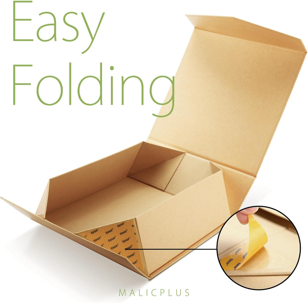6 Kraft Gift Boxes with Magnetic Lids for Present,9x9x3.4 Inch