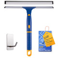 12 inch Rotatable Shower Squeegee for Glass Doors, Multi-Purpose Window Squeegee with Hook & Refill Rubber Blade
