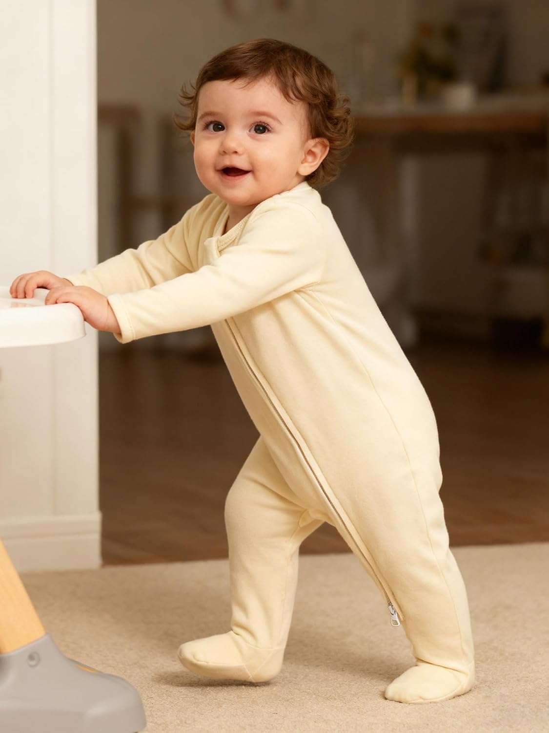 Baby Newborn Sleepers 100% Cotton Footie Pajamas Neutral