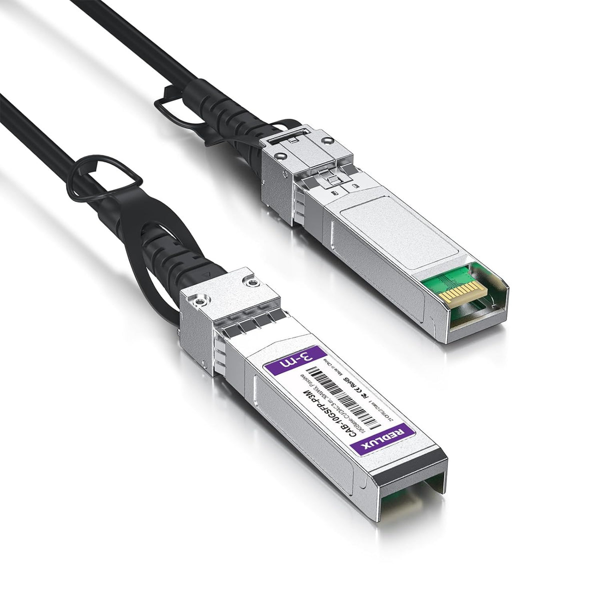 REDLUX 10G SFP+ DAC Passive Twinax Cable, 30AWG, 3-Meter(10ft)