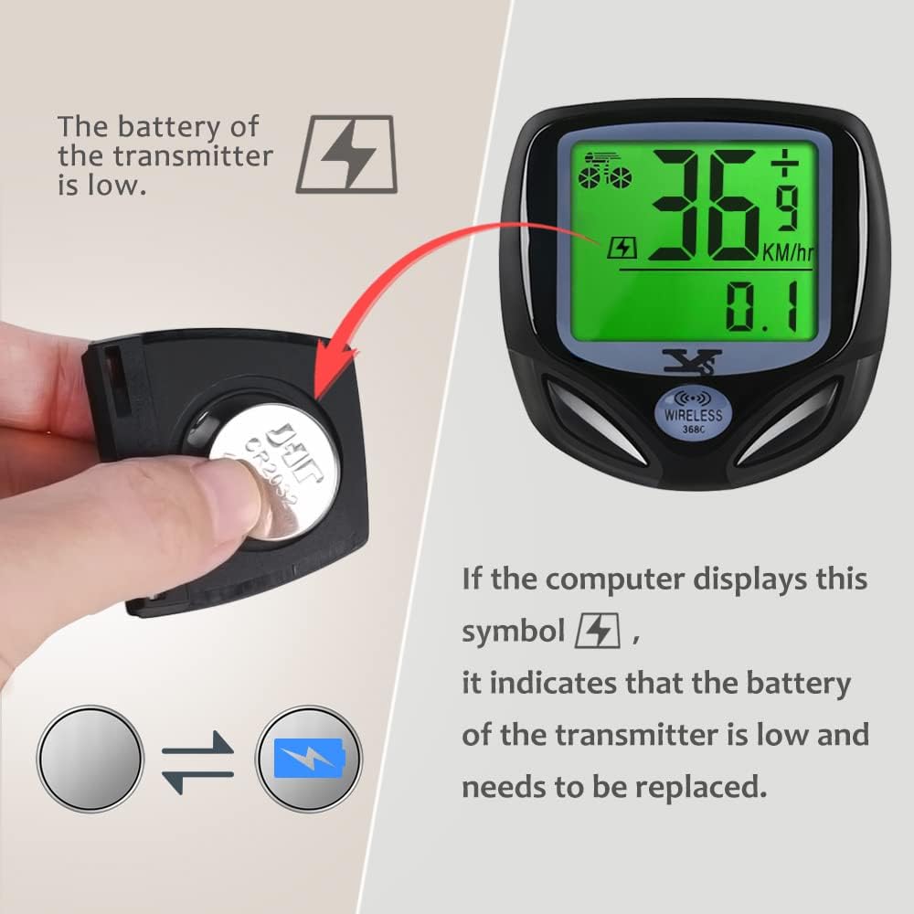 Bicycle Speedometer and Odometer Wireless Waterproof Cycle Bike Computer with LCD Display & Multi-Functions by YS
