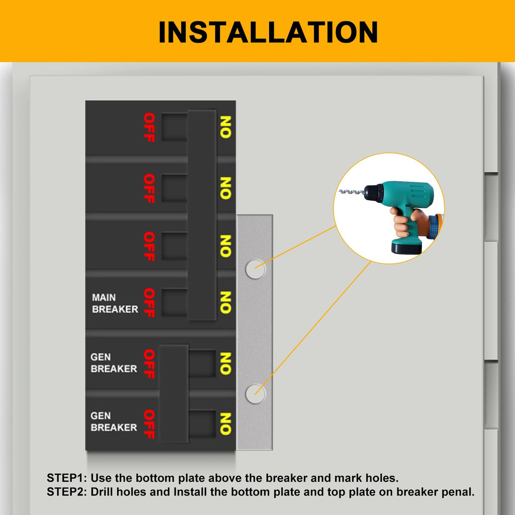 QYZZRS 2 Set Generator Interlock Kit Compatible with Eaton Cutler