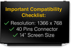 Screen for Lenovo THINKPAD T430 2342-7NU 40 Pins HD 1366x768 Glossy